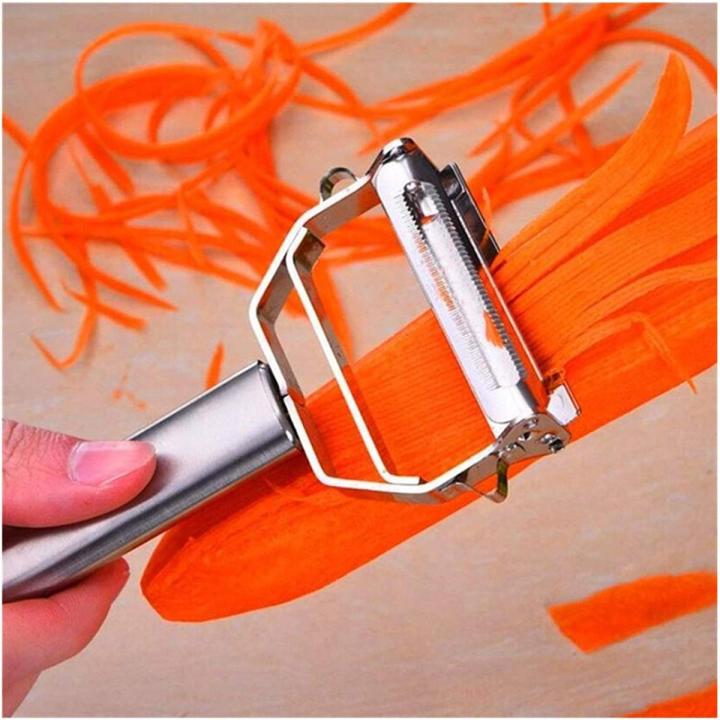 Stainless Steel Multi-Function Vegetable Peeler Julienne Cutter Julienne Peeler Potato Carrot Grater Slicer Kitchen Tool Kitchen Tools (Color : Silver)