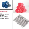 Large, Jumbo,  medium Cling Hair Rollers & Curlers plastic ( Pack of 3 ) + Free  Voucher. 