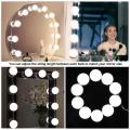 Vanity makeup mirror LED lights LED Lighting 10 Bulbs Kit 16W Hollywood Wall Lamp Decoration White and Warm USB DC12V. 