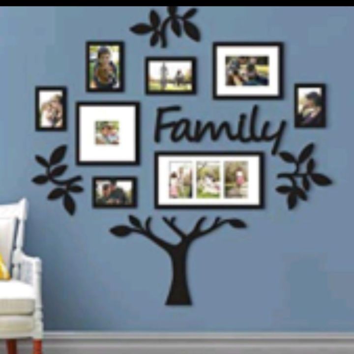 3D Wooden Wall Family photo/picture Tree With Picture Large Size Frames, Wooden Family Tree Photos Frame, Modern home decor Home Decore Stylish Wall Design Home Decoration Wall Hanging Wall Art For Gifts