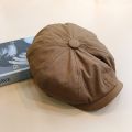 British Style Newsboy Cap Men Cotton Ascot Cap Beckham Khaki Male Spring Summer Vintage Brand New Octagonal Flat Cap. 