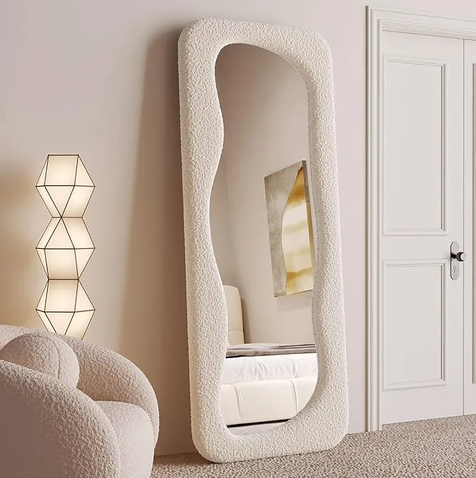 Irregular%20Wavy%20Full-Length%20Mirror%20-%2063"x24"%20Wave%20Arched%20Floor%20Mirror%20with%20Flannel-Wrapped%20Wooden%20Frame%20(White)%20-%20Image%202
