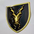 Big Size Black Markhor Metal Logo Monogram With Fitting For Car Grill For Cars Decorations High Quality China Imported. 
