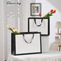 Handbag Creative Flower Gift Bag Kraft Paper Bag Gift Packaging Bag Black White. 