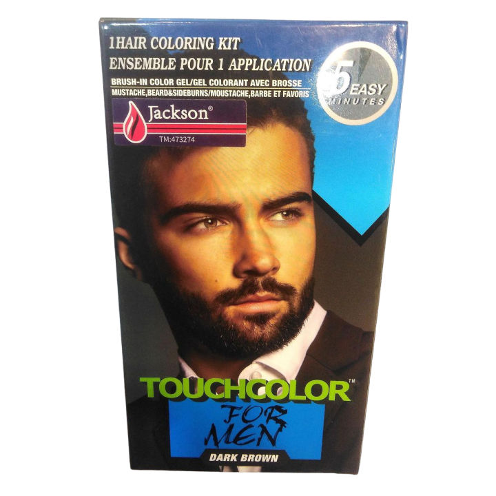 Jackson Moustache & Beard Colour, M-45 Dark Brown ( 5 Min Coverage )