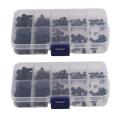 150Pcs M2 M2.5 M3 M4 M5 Nylon Hex Screw Bolt Assortment Kit Black. 