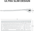 iClever GK03 Wireless Keyboard and Mouse Combo - 2.4G Portable Wireless Keyboard Mouse, Rechargeable Ergonomic Design Full Size Slim Thin Stable Connection Keyboard for Windows 7/8/10, Mac OS. 