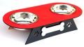 New Style Wooden Pet Bowls Stand in Red & Black Contrast for Food & Water. 