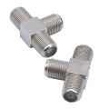 2 Pcs Coaxial Cable Connector 3in1 Tee Satellite TV Antenna Coaxial Cable Plugs with RG6 Connecters High Quality. 
