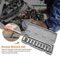10pcs 1/2 Socket Wrench Head Set Socket Sleeve 8-24mm Power Drill Ratchet Bushing Torque Spanner Key Multifunction Hand Tools. 