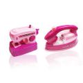 Pack of 2 Battery Operated Mini Sewing Machine and Mini Portable Iron Toy for Kids. 