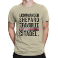 Favorite on the Citadel black T-Shirt for Men Mass Effect Commander Shepard Asari Game Vintage 100% Cotton Tee Shirt. 