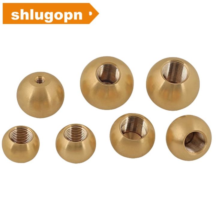 SL1/2/5/10pcs 1-10pcs Dia M3M4M5M6M10M12 Spherical Thread Brass Copper Solid Ball Nut perforated round Metal ball head with hole