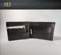 Genuine Leather Men's Zipper Coin Purse Cow Leather Wallet For Men Tri-fold Wallet Clasp Black Brown Coffee. 