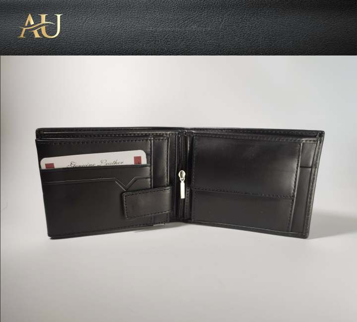 Genuine%20Leather%20Men's%20Zipper%20Coin%20Purse%20Cow%20Leather%20Wallet%20For%20Men%20Tri-fold%20Wallet%20Clasp%20Black%20Brown%20Coffee%20-%20Image%207