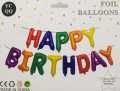 HAPPY BIRTHDAY FOIL BALLOON SET BIRTHDAY PARTY DECORATION FOIL BALLOON - 13 LETTERS FOIL BALLOON PACK. 