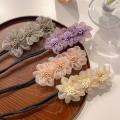 New Chiffon Flower Bun Maker Maruko Hairtyle Tool weet Hair Braided Rope Korean Hair Acceorie Elegant Hair Jewelry Women' Hairband. 