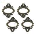 2x 4PCS Vintage Drawer Label Tag Frame Label Holder Pull Handle. 