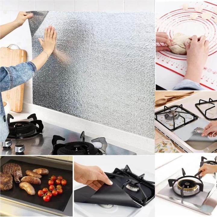 New Kitchen Oil Proof Waterproof Sticker Aluminum Foil Sheet Kitchen ...