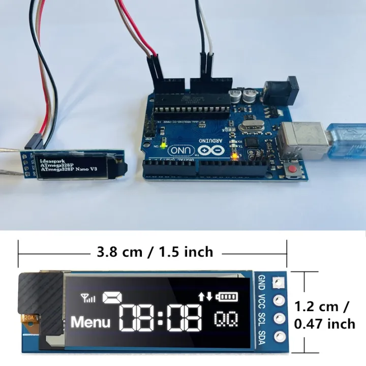 0.96%20Inch%20OLED%20Display%20Module%20SSD1306%20I2C%20IIC%20SPI%20Serial%20128X64%20LCD%204%20Pin%20YellowBlue%20WhiteBlue%20for%20Arduino(Pin%20Headers%20Soldered)%20-%20Image%206