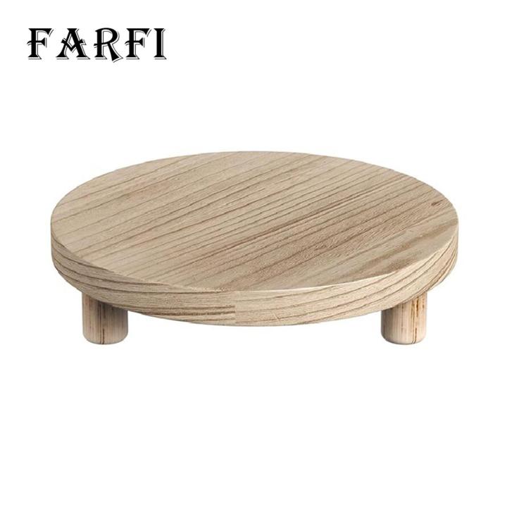 Wooden Round Stool Handcrafted Wooden Plant Stand for Indoor Outdoor Home Decor Stylish Flower Pot Holder with Wood Legs Buyers' Favorite Wooden Plant Pot Stand