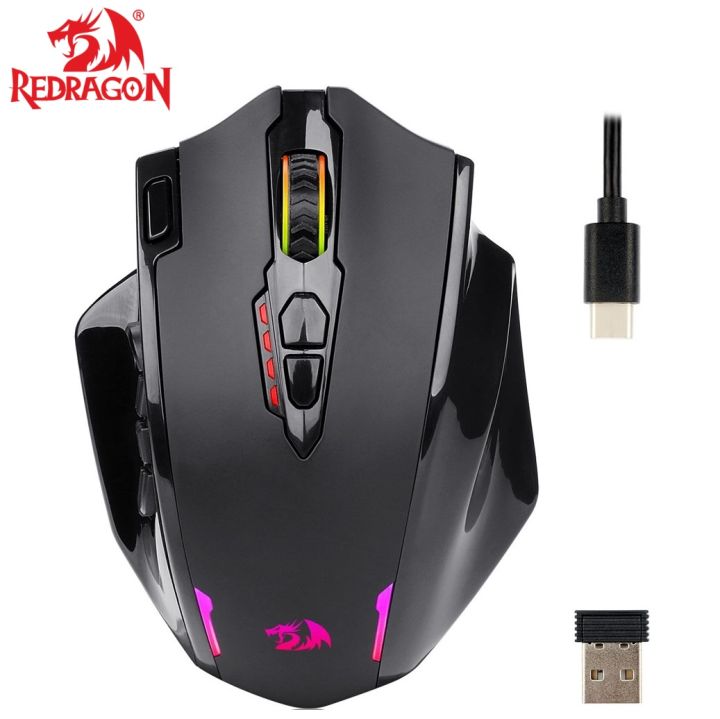 Redragon IMPACT ELITE M913 RGB Wireless Gaming Mouse Dual modes of 2.4Ghz wireless and USB-C wired mode