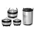 HOT POT WATER COOLER SET 4 PCS 14 LITER WATER COOLER 3 PCS HOT POT Stainless Steel Hotpot Cover With Glass Lids Set. 