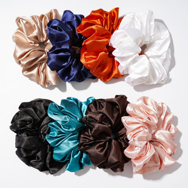 Pack of 1/3/6 Luxury Silk Scrunchies for Women and Girls, Hair Ties Combo in Pastel Colors, Soft Anti-Hair-Breakage Scrunchie Set, No Damage Large Silk Hair Accessories, Perfect for Thick Hair, Ponytails, and Fashionable Hair Styling