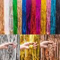 Green Foil Curtain Fringe (7 ft X 4 ft). 