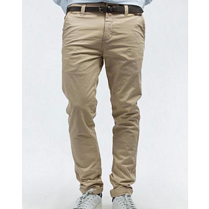 Beige Cotton Chino For Men