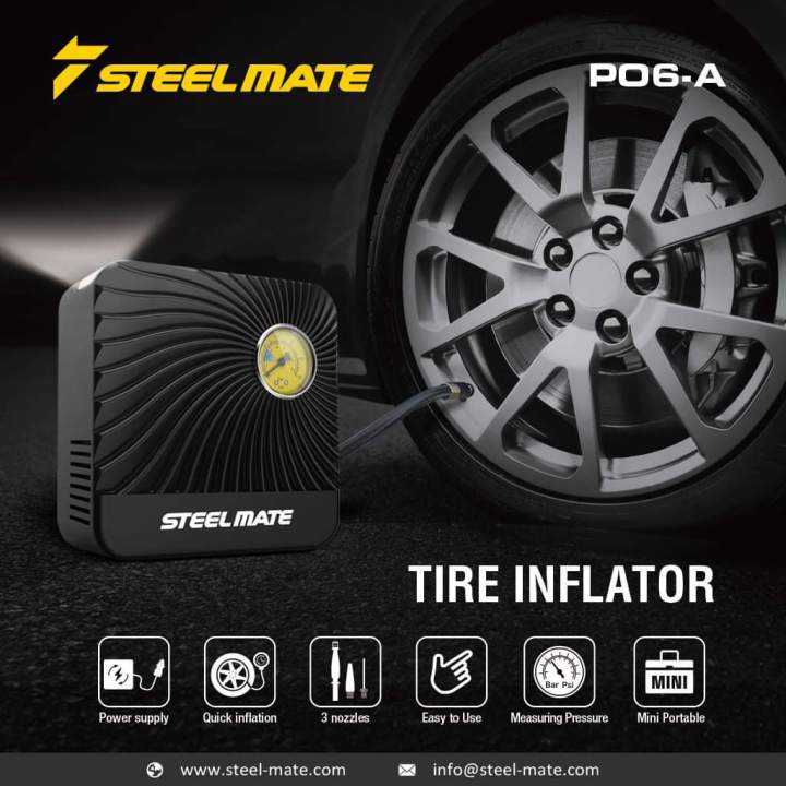 Air Compressor Portable Tire Inflator Pump - Steelmate P03 12V