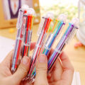 6 in 1 color multi function ballpoint pen 0.5mm novelty multi-color children's gifts office stationery and School. 