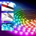 LED Strip Light with Remote 5M, SOLMORE RGB Strips Lighting SMD5050 Color Change LED Rope Lights Ideal for bedrooms, Party Decorations, with Adhesive and Fixed Clips, 12V Power Supply. 