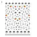Nail Slider Eyes Patterns 3D Effects Ultra Thin Abstract Line Pattern Evil Eye Design Nail Sticker for Women. 