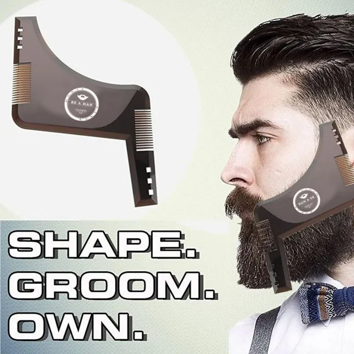 New Pattern Double Sided Beard Styling Template, Beard Comb for Men, Lightweight and Flexible, Suitable for All in One, Beard Shaping Tool