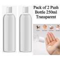 Empty Plastic Bottles 250ml Transparent Push Bottles / Lotion Empty Bottles for Hair Oil / Flip Top Bottle Shampoo Bottles Press Bottles. 