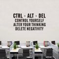 nspirational Quotes Wall Stickers - Office Gym Motivational Wall Decals - Office Desk School Classroom Positive Home Vinyl Art Wall Decor - CTRL+ALT+DEL 21"X11". 