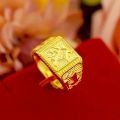 Gold shop with 999 24k real gold ring men's fortune adjustable 24 K 5D real gold ring smooth sailing domineering male ring. 