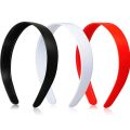 3 Pieces 1 Inch Wide Plastic Headbands with Teeth Plain Hard Plastic Hairband Non-Slip Craft Headband Hoops for Women Girls DIY Hair Accessories (Black, White, Red). 