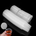 Disposable Plastic Takeaway Sauce Cups with Hinged Lids, 25ml and 50ml, Food Containers for Sauces and Snacks. 