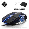 Professional RGB Wired 3200 DPI  Gaming Mouse With Free Pad - 6 Programmable Buttons For Computer & Laptop. 