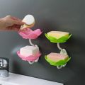 Wall- Mounted Drain Soap Box  Flower Shaped Soap Tray. 