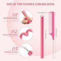 10 Pieces Flexi Curling Rods No Heat Hair Curlers Rod 9.45 Inch Hair Curlers for Medium and Long Hair (5 Colors). 