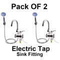 Instant Electric Tap Pack Of 2 Water Heater Sink Fitting With Shower Geyser Digital Display Head For Ktchen and Bathroom. 