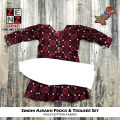Sindhi Ajrak Traditional Dress Stitched Shirt Frock & Trouser crafted with Embroidery & Sequins for Girls by ZENZ Pakistani Traditional Wear Dress. 