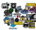 Programming collection 28 pcs Coding  sticker Hacker Sticker - Cyber Stickers Aesthetic  Doodle Stickers/guitar, Desktop, Cup Gift Birthday/boy/girl Sticker / Sticker For Laptop \ Mobile 2 Inch x 2 Inch Each sticker size. 