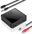Bluetooth Transmitter Receiver, 2-in-1 Fibre Optic Bluetooth 5.0 AUX 3.5 mm Wireless Audio Adapter for TV/Car Sound System. 