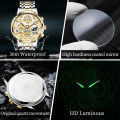 OLEVS Watch for Men  Waterproof Trendy Hollow-Carved Design Stainless Steel Chronograph Luminous multifunctional Watch 9947. 