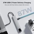 USB C Hub 8 in 1 multiport Adapter with 87W Power Delivery 4K HDMI, 2 USB 3.0 Ports,Fast Ethernet SD/Micro SD Card Reader Portable for MacBook_ Pro,Chromebook_, Dell_ XPS and More Type C Laptops. 