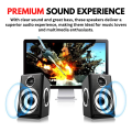 Mini Gamming Woofer Best USB Speakers With Bass Subwoofer Volume Control 3.5mm Audio USB Wired Powered Built-in Four Loudspeaker Multimedia for Laptop / Gaming PC. 